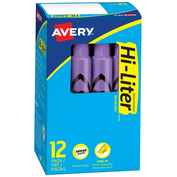 Avery&reg; Hi-Liter&reg;, Desk-Style, Fluorescent Purple, 1 Count (24060)